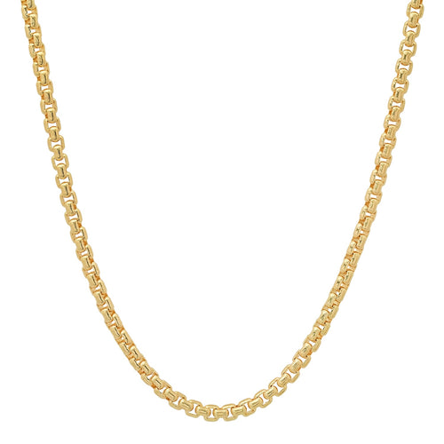 4MM Solid Rounded Box Chain in yellow gold
