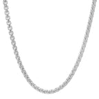 5MM Solid Rounded Box Chain in white gold