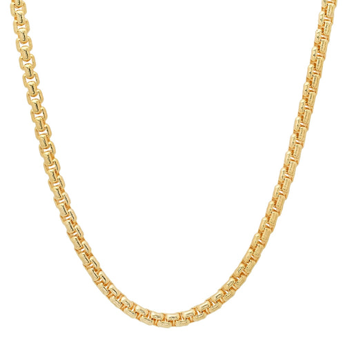 5MM Solid Rounded Box Chain in yellow gold