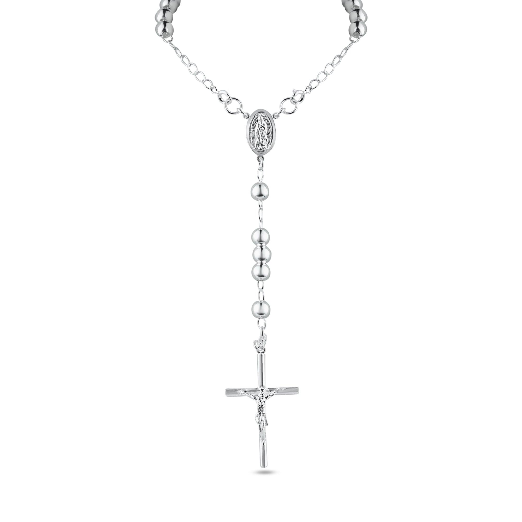 High Polished 925 Sterling Silver Rosary 5mm - RJP00007
