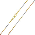 Multi Plated 925 Sterling Silver Diamond Cut Roc 025 Chain or Bracelet 1.3mm - CH261 MUL