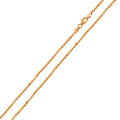 Rose Gold Plated 925 Sterling Silver Diamond Cut Edge Rolo 050 Chains 1.7mm - CH163 RGP