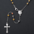 Silver 925 High Polished 3 Toned Filigree Rosary 5mm - ROS21-5MM