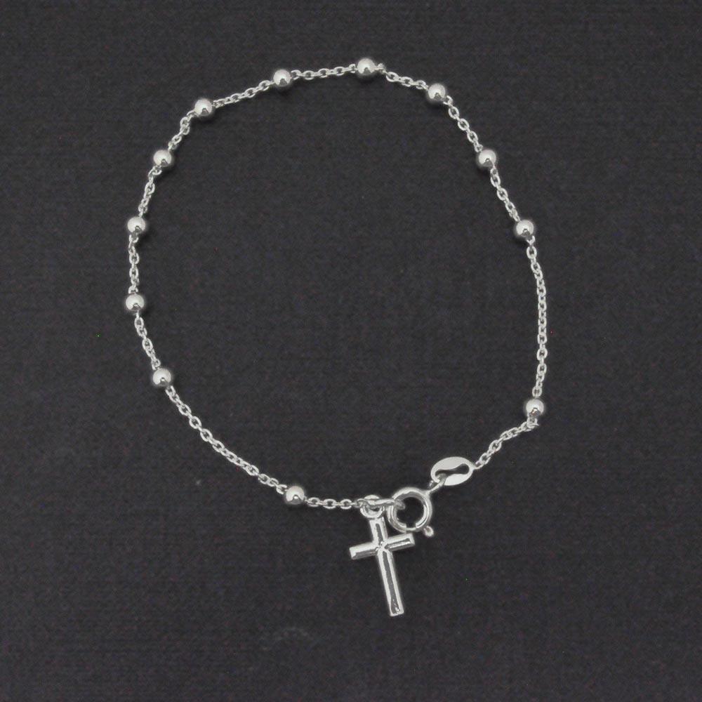 High Polished 925 Sterling Silver Rosary Bracelet 3MM - ROSB02-3MM