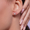 High Polished 925 Silver CZ Butterfly Earring - SIL00005