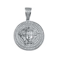 Rhodium Plated 925 Sterling Silver CZ Medusa Head Hip Hop Pendant - SLP00029