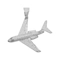 Rhodium Plated 925 Sterling Silver CZ Air Bus Hip Hop Pendant - SLP00211