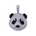 Rhodium Plated 925 Sterling Silver CZ Panda Hip Hop Pendant - SLP00265