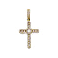 Gold Plated 925 Sterling Silver CZ Cross Hip Hop Pendant - SLP00270GP