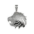 Rhodium Plated 925 Sterling Silver CZ Lion Hip Hop Pendant - SLP00275RH