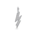 Rhodium Plated 925 Sterling Silver Lightning Clear CZ Pendant - SLP00344