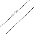 Black Rhodium Plated 925 Sterling Silver Round B-W Snake 020 Chain with 4 DC - CH257 BLK