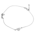 Rhodium Plated 925 Sterling Silver Love and Heart Anklet - SOA00006