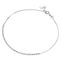 Rhodium Plated 925 Sterling Silver DC Bead Anklet - SOA00013