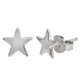 Rhodium Plated 925 Sterling Silver Star Stud Earrings - SOE00010