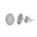 Rhodium Plated 925 Sterling Silver Flat Oval Stud Earrings - SOE00014
