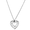 Rhodium Plated 925 Sterling Silver Double Flat Open Heart Pendant - SOP00018