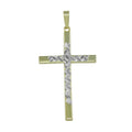 High Polished 925 Sterling SilverTwo Tone Cross Pendant - SOP00023