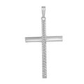High Polished 925 Sterling Silver Textured Cross Pendant - SOP00024