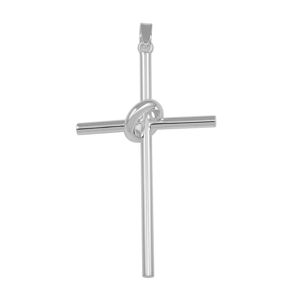 High Polished 925 Sterling Silver Engraved Cross in Hoop Pendant - SOP00029