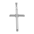 High Polished 925 Sterling Silver Large Rope Hollow Cross Pendant - SOP00032