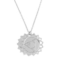 Rhodium Plated 925 Sterling Silver Manipura Chakra Symbol Necklace - SOP00055