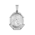 High Polished 925 Sterling Silver Oval Mary And Baby Jesus Medallion Pendant - SOP00093