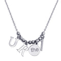Rhodium Plated 925 Sterling Silver "RU the 1 Charm Necklace - SOP00111