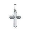 925 Sterling Silver Non-Plated Bordered Cross Pendant - SOP00139
