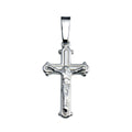 925 Sterling Silver Silver Finish High Polished Crucifix Pendant - SOP00143