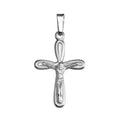 925 Sterling Silver Silver Finish High Polished Infinite Crucifix Pendant - SOP00144