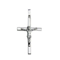 925 Sterling Silver Silver Finish High Polished Crucifix Pendant - SOP00146