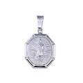 High Polished 925 Sterling Silver Nuestra Senora de Guadalupe Octagon Pendant - SOP00173