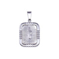High Polished 925 Sterling Silver Nuestra Senora de Guadalupe Square Pendant - SOP00176