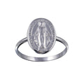 High Polished 925 Sterling Silver Mary Medallion Ring - SOR00026