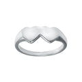 Rhodium Plated 925 Sterling Silver Double Heart Ring - SOR00036