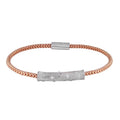 Rose Gold Plated 925 Sterling Silver Bar CZ Magnetic Bracelet - SPB00004