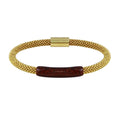 Gold Plated 925 Sterling Silver Bar Glitter Magnetic Bracelet - SPB00011