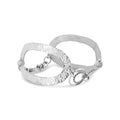 925 Sterling Silver 2 Toned Rhodium Plated Fancy Matte Finish Wide Oval Link Bracelet - SPB00019