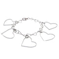 High Polish 925 Sterling Silver Multi Heart Link Bracelet- SPB00025