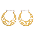 Silver Matte Finish & Gold Plated Butterfly Hoop Earrings - SPE00005