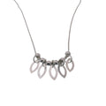 High Polish 925 Sterling Silver Dainty Multi Almond Shaped Dangle Large Bead Necklace- SPN00009-LG