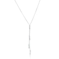 Rhodium Plated 925 Sterling Silver Multi Tube & Bead Dangle Necklace - SPN00031