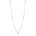 Rhodium Plated 925 Sterling Silver Multi Disc Rolo Lariat Necklace - SPN00033