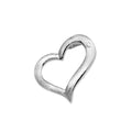 Rhodium Plated 925 Sterling Silver Matte Finish Curved Heart Pendant- SPP00002