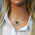 Sterling Silver Matte Finish Three-Tone Open Heart Pendant - SPP00004