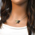 Sterling Silver Matte Finish Filigree style BLK Onyx Butterfly Pendant - SPP00005BLK
