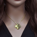 Gold Plated 925 Sterling Silver Matte Finish Flower Pendant - SPP00010