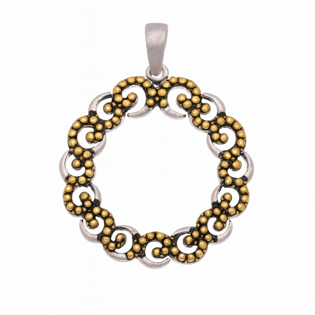 High Polished 925 Sterling Silver Wreath Pendant -SPP00038