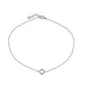 Rhodium Plated 925 Sterling Silver Dangling Square Clear CZ Anklet - STA00002